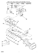 MOTOR AND ICE CONTAINER Diagram and Parts List for KSRS25CHWH01  KitchenAid Refrigerator