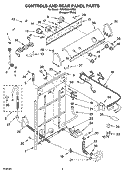 CONTROLS AND REAR PANEL PARTS Diagram and Parts List for 7MRAS8244MQ0  Roper Washer
