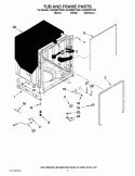 TUB AND FRAME PARTS Diagram and Parts List for GU3000XTXB2  Whirlpool Dishwasher