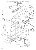 CONTROLS AND REAR PANEL Diagram and Parts List for 8LSR6132FQ0  Whirlpool Washer