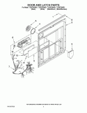 DOOR AND LATCH PARTS Diagram and Parts List for TUD8700WS1  Estate Dishwasher