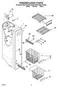FREEZER LINER PARTS Diagram and Parts List for GD25FFCHT00  Whirlpool Refrigerator