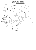 OVEN CAVITY Diagram and Parts List for MT3105SHQ1  Whirlpool Microwave