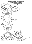 REFRIGERATOR SHELF PARTS Diagram and Parts List for EC3JHAXRS01  Whirlpool Refrigerator
