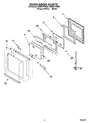 OVEN DOOR PARTS Diagram and Parts List for YGBS277PDB6  Whirlpool Wall Oven