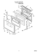 DOOR PARTS, MISCELLANEOUS PARTS Diagram and Parts List for YSF377PEGQ7  Whirlpool Range