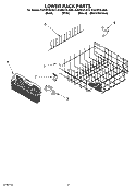 LOWER RACK Diagram and Parts List for KUDI01DLSS0  Whirlpool Dishwasher