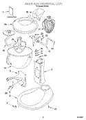 BASE & PEDESTAL, LITERATURE Diagram and Parts List for KD2661  KitchenAid Mixer