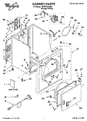 CABINET PARTS Diagram and Parts List for YWED5300SQ0  Whirlpool Dryer