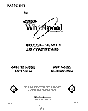 SECTION Diagram and Parts List for ACW082XM0  Whirlpool Air Conditioner