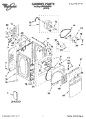 CABINET PARTS Diagram and Parts List for WED6200SW0  Whirlpool Dryer