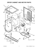 DRYER CABINET AND MOTOR PARTS Diagram and Parts List for WET3300XQ1  Whirlpool Washer Dryer Combo