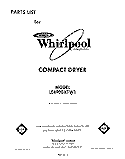 SECTION Diagram and Parts List for LE4900XTN1  Whirlpool Dryer