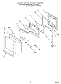 UPPER OVEN DOOR Diagram and Parts List for RBD275PDB4  Whirlpool Wall Oven