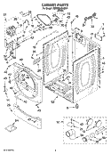 CABINET PARTS Diagram and Parts List for 7MWGD8300SW1  Whirlpool Dryer