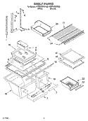 SHELF Diagram and Parts List for KTRP22EKWH00  KitchenAid Refrigerator