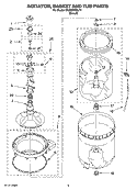 AGITATOR, BASKET AND TUB PARTS Diagram and Parts List for 8TLSQ8533LT1  Whirlpool Washer