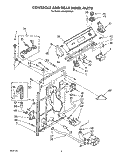 CONTROLS AND REAR PANEL Diagram and Parts List for LA9480XWG0  Whirlpool Washer