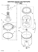 AGITATOR, BASKET AND TUB PARTS Diagram and Parts List for ITW4200SQ0  Inglis Washer