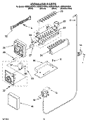 ICEMAKER PARTS, OPTIONAL PARTS Diagram and Parts List for KSBS23INSS01  KitchenAid Refrigerator