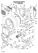 BULKHEAD PARTS Diagram and Parts List for YWED9500TU0  Whirlpool Dryer