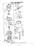 PUMP AND MOTOR Diagram and Parts List for SHU50043  Whirlpool Dishwasher