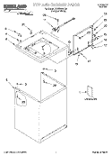 TOP AND CABINET, LITERATURE Diagram and Parts List for SAWB600JQ0  Whirlpool Washer