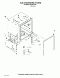 TUB AND FRAME PARTS Diagram and Parts List for 7DU1100XTSS4  Whirlpool Dishwasher