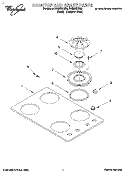 COOKTOP AND GRATE Diagram and Parts List for SC8836EBB0  Whirlpool Cooktop