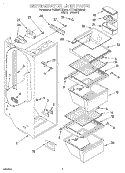 REFRIGERATOR LINER Diagram and Parts List for 4YED20TKDN00  Whirlpool Refrigerator