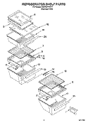 REFRIGERATOR SHELF PARTS Diagram and Parts List for KSRD22FKST17  KitchenAid Refrigerator