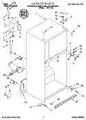 CABINET Diagram and Parts List for 4ET20ZKXDW01  Whirlpool Refrigerator