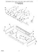 BURNER BOX, GAS VALVES, AND SWITCHES Diagram and Parts List for KGCP467JTL0  KitchenAid Cooktop