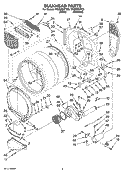 BULKHEAD PARTS Diagram and Parts List for WGD9500TC0  Whirlpool Dryer