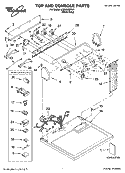 TOP AND CONSOLE PARTS Diagram and Parts List for LGR6636PW1  Whirlpool Dryer
