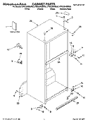 CABINET PARTS Diagram and Parts List for KTRC22KMBT05  KitchenAid Refrigerator