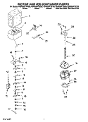 MOTOR AND ICE CONTAINER PARTS Diagram and Parts List for KSRG25FTSS00  KitchenAid Refrigerator