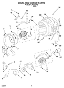 DRUM AND MOTOR PARTS, OPTIONAL PARTS (NOT INCLUDED) Diagram and Parts List for LEW0050PQ0  Whirlpool Dryer