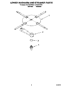 LOWER WASHARM AND STRAINER PARTS Diagram and Parts List for KUDU02VRSS0  KitchenAid Dishwasher