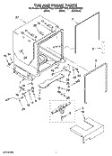 TUB AND FRAME PARTS Diagram and Parts List for KUDU03FTBL2  KitchenAid Dishwasher