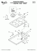 COOKTOP PARTS Diagram and Parts List for RCS3014RT04  Whirlpool Cooktop