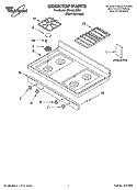 COOKTOP PARTS Diagram and Parts List for GS445LEMS1  Whirlpool Range