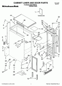 CABINET LINER AND DOOR PARTS Diagram and Parts List for KUIC15NRTS2  KitchenAid Ice Maker