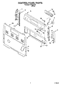 CONTROL PANEL PARTS Diagram and Parts List for FES325RQ2  Roper Range