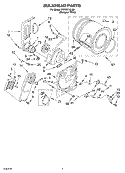 BULKHEAD PARTS Diagram and Parts List for REX2614LQ0  Roper Dryer