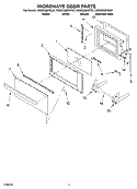 MICROWAVE DOOR PARTS, OPTIONAL PARTS Diagram and Parts List for KEMC308KSS01  KitchenAid Microwave Oven Combo