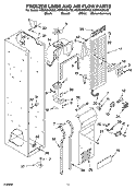 FREEZER LINER AND AIR FLOW PARTS Diagram and Parts List for KSSS48QKT02  KitchenAid Refrigerator