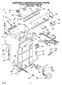 CONTROLS AND REAR PANEL PARTS Diagram and Parts List for 7MLBR8444MQ2  Whirlpool Washer