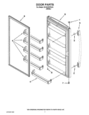 DOOR PARTS Diagram and Parts List for EV181FZTQ10  Whirlpool Freezer