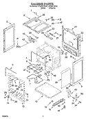 CHASSIS Diagram and Parts List for RF350PXHW1  Whirlpool Range